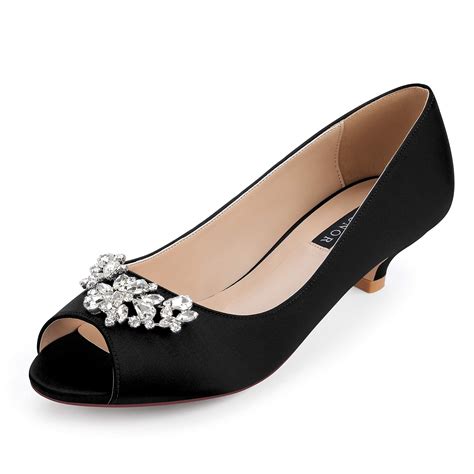 comfortable kitten heel evening shoes.